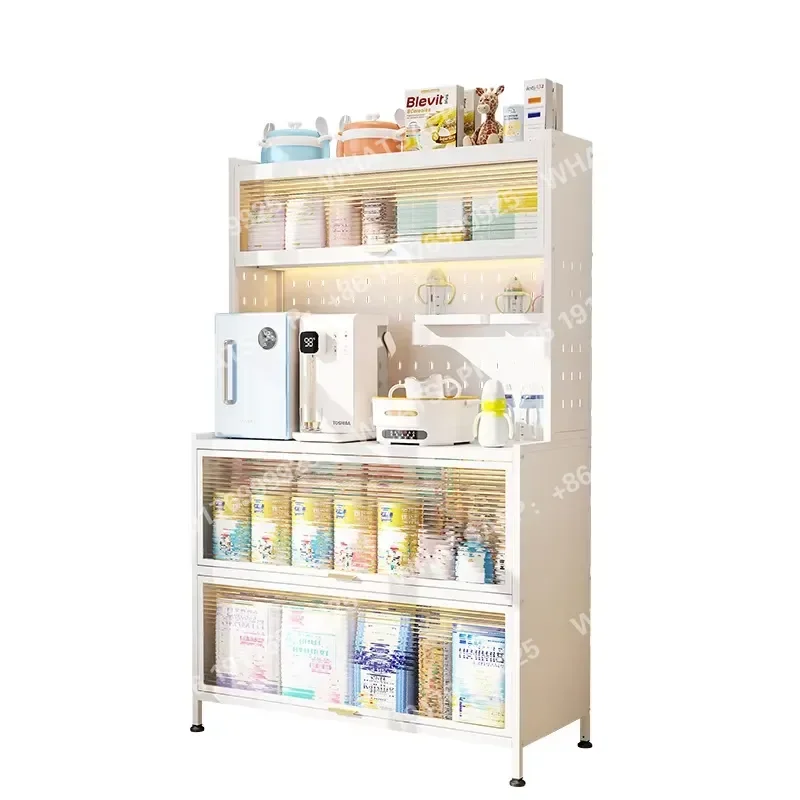 Space Saving Independent Steel Pegboard Storage Cabinet with Wheels for Flexible Home and Kitchen Use Offering Versatile
