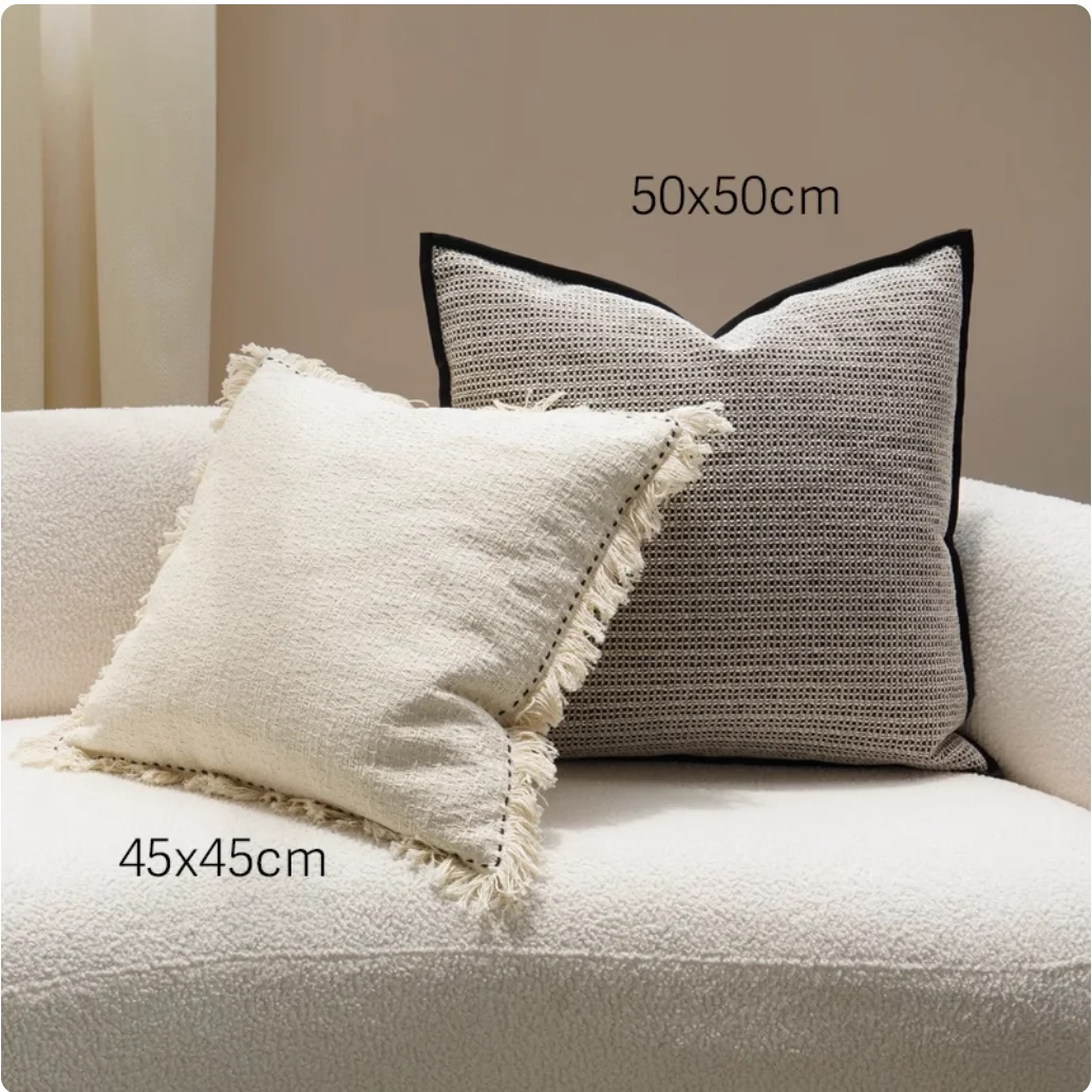 Black and white cream style pillows, cushions, living room sofas, beds, rattan chairs, extended waist pillows Dec