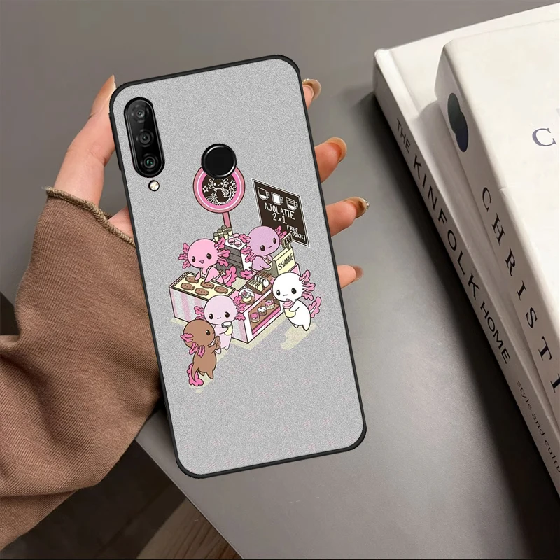 Cute Animal Axolotl For Huawei Nova Y90 Y61 Y60 5T 9 10 SE 3i 7i 8i 11i P Smart 2021 P20 P30 Pro P40 Lite Case