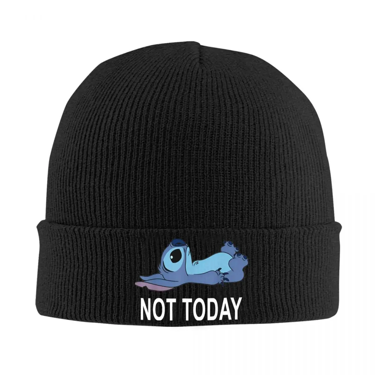 Lilo & Stitch Not Today Stitch Bonnet Hats Skullies Beanies Adult Unisex Vintage Head Wrap Beanie Hats Winter Outdoor Design Cap