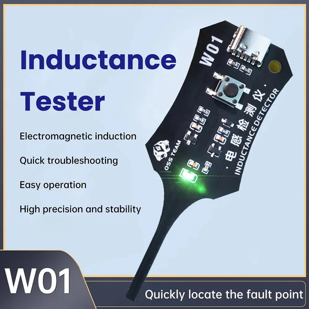 W01 Inductor Detector Tool Motherboard Coil Tester for Phone Motherboard Repair Electromagnetic Induction Quick Fault Check