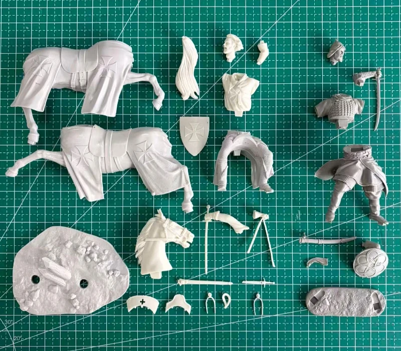 Kit de figurines en résine moulée sous pression, échelle 1/24, 75mm, chevalier ancien templier et guerrier Saracen, jouets miniatures, non assemblés, non peints