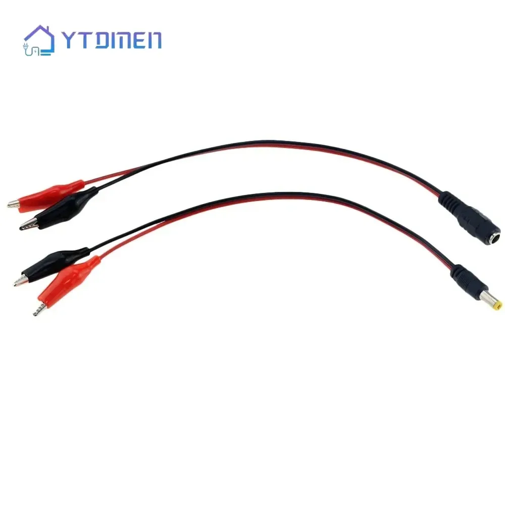 Alligator Clip DC Power Plug Connector Adapter Plug 25CM Test Leads Wire DC 5.5*2.1mm Clips Crocodile Male Female Connect Line