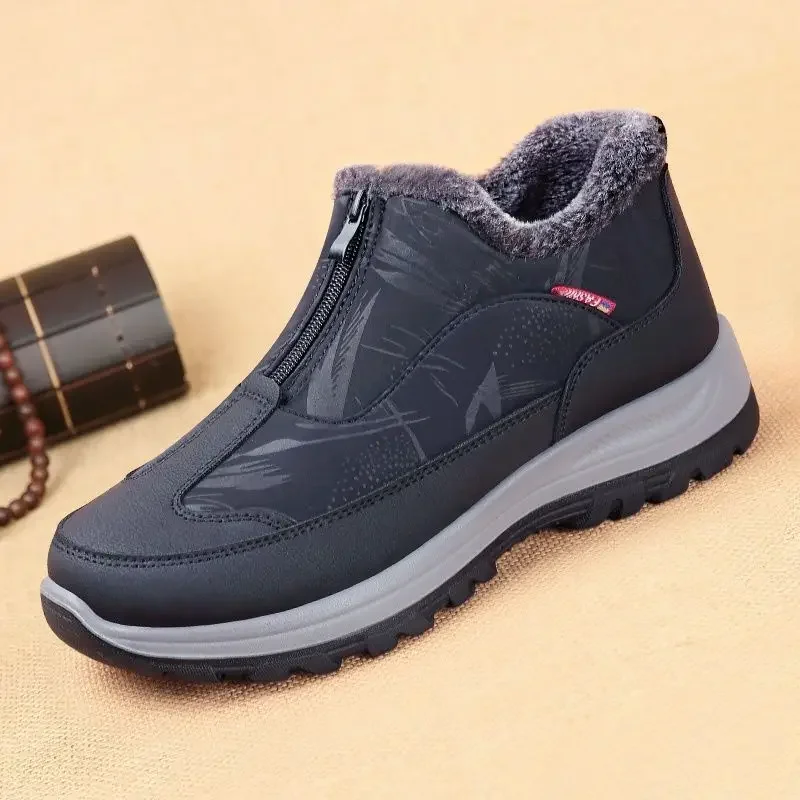 

Winter Men's Shoes Plush Warm Comfortable Anti Slip Cotton Shoes Zipper Outdoor Sports Sneakers Home Lightweight Casual Shoes