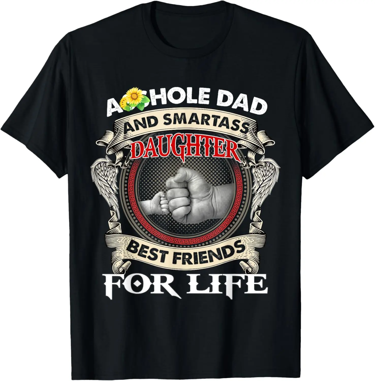 Футболка Assholle Dad and Smartass Daughter Best Friend For Life, удобная хлопковая футболка Футболка Assholle Dad and Smartass Daughter Best Friend For Life, удобная хлопковая футболка