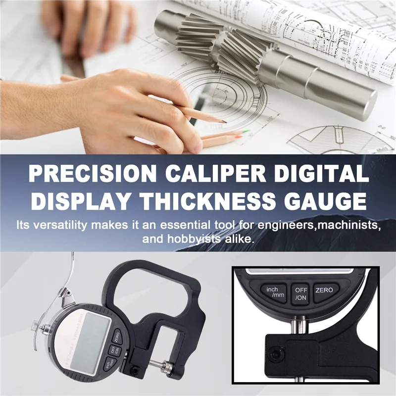 

A83I-Digital Micrometer Thickness Gauge High Precision Caliper Digital Display Thickness Gauge Metal Thickness Gauge 0.001Mm