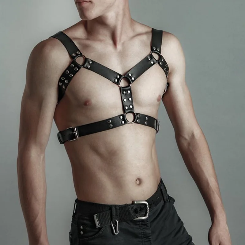 

BDSM Men Fetish Leather bodysuit Harnais Fetish Men Gay Harness Chest Sex Belt Sissy Lingeries Clubwear Sexy Costume Men