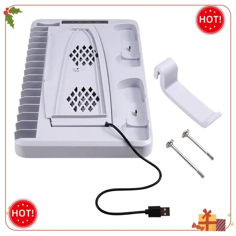 حامل شحن ABLE-Gamepad PS5، حامل شحن وحدة التحكم RGB، خطاف سماعة الرأس PS5، وحدة التحكم PS5 القرص والرقمي