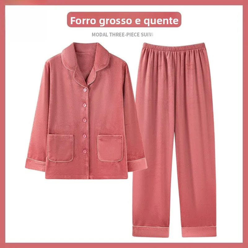 women's-winter-sleepwear-coral-fleece-thickened-home-clothes-long-sleeve-long-pants-soft-warm-flannel-cardigan-style-home-clo