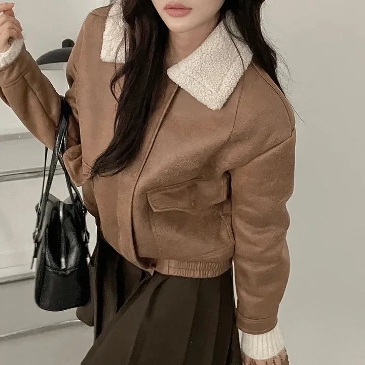 Chic Autunno Inverno Pelliccia di agnello Jaet Thi Caldo motociclista Sle Sirena Pelle e capelli Intercati Cappotto Capispalla da donna