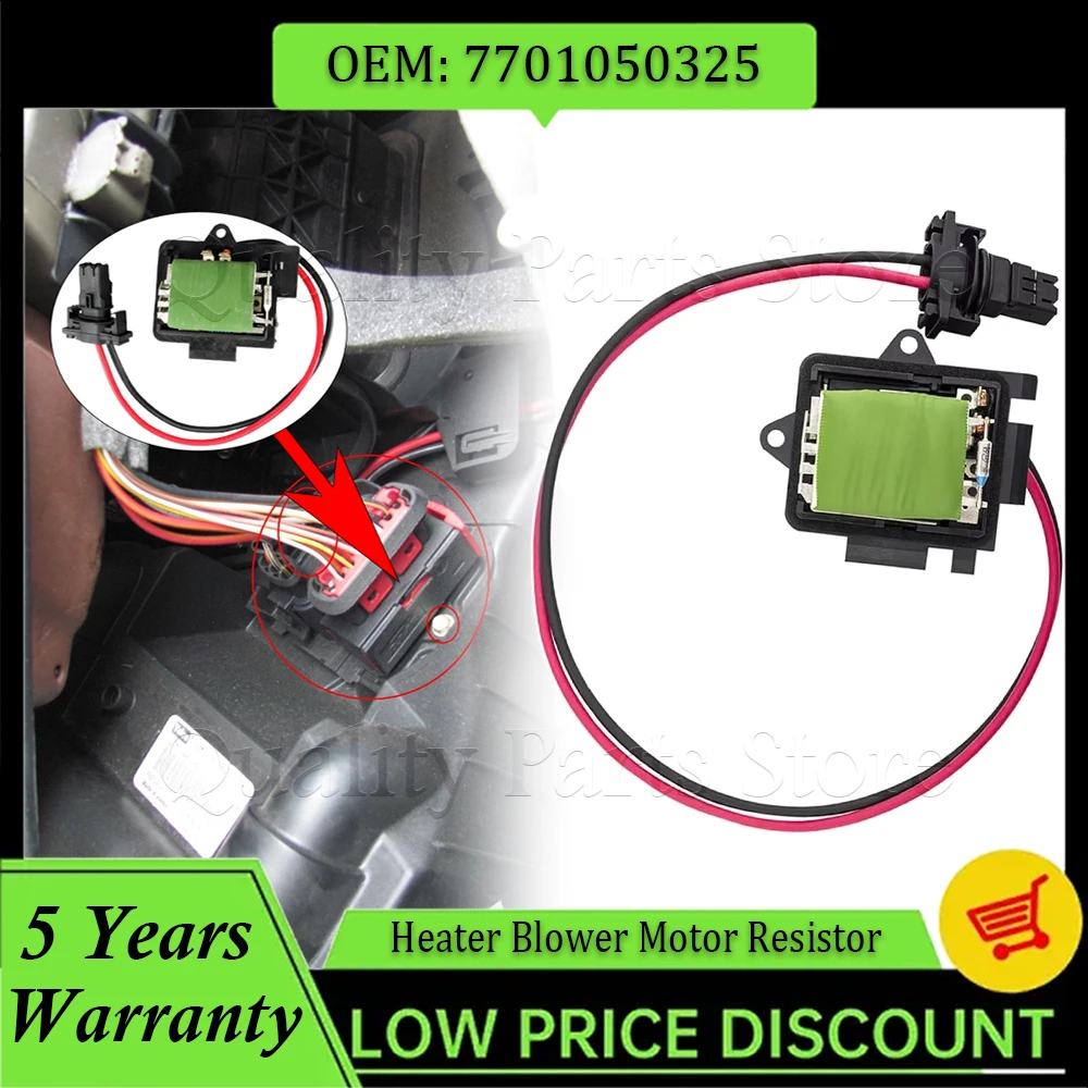 

Heater Blower Fan Motor Resistor For Renault Trafic Opel Vivaro 7701050325 77010-50325 4409452 91158691 7701046941 7701046941