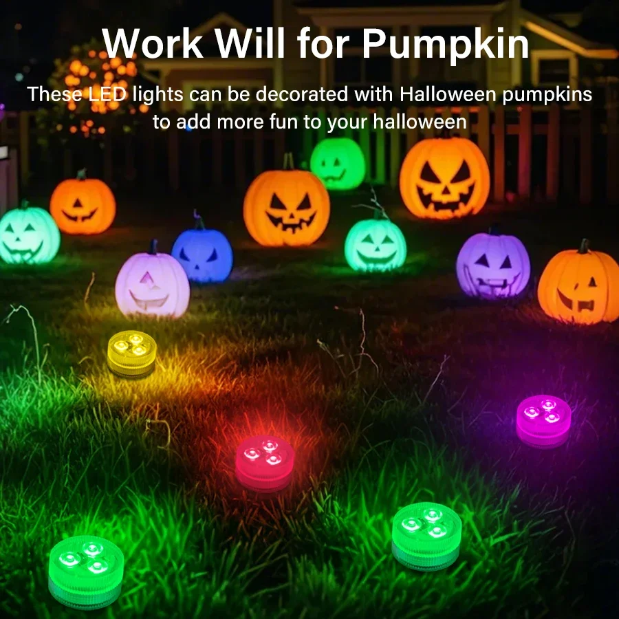 Submersible LED Night Lights Remote Control RGB Tea Underwater Light Battery Powered for Party Vase Fish Tank Room Decoration