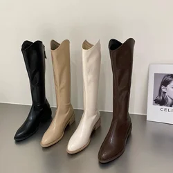 Comemore stivali al ginocchio scarpe da donna in gomma tacco quadrato Sexy tacchi alti alla coscia 2022 stivaletti con tacco invernale di lusso neri