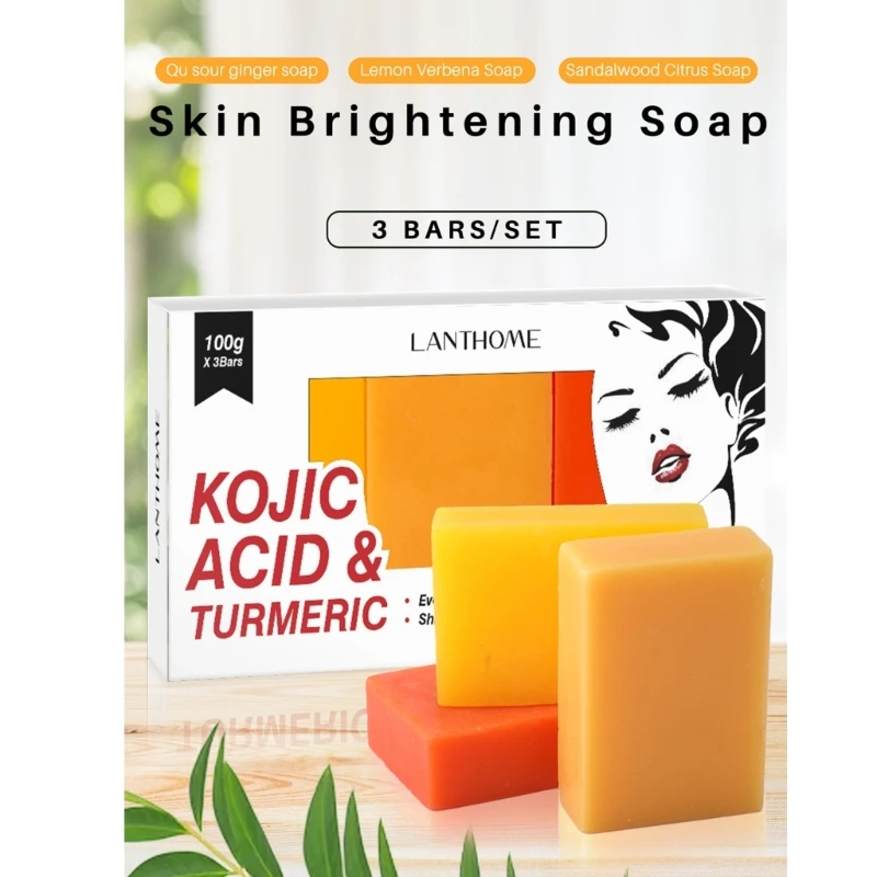 Y1UF 3x Kojic Acid Xà phòng làm sáng da Làm sáng da Xà phòng Kojic Acid Dưỡng ẩm