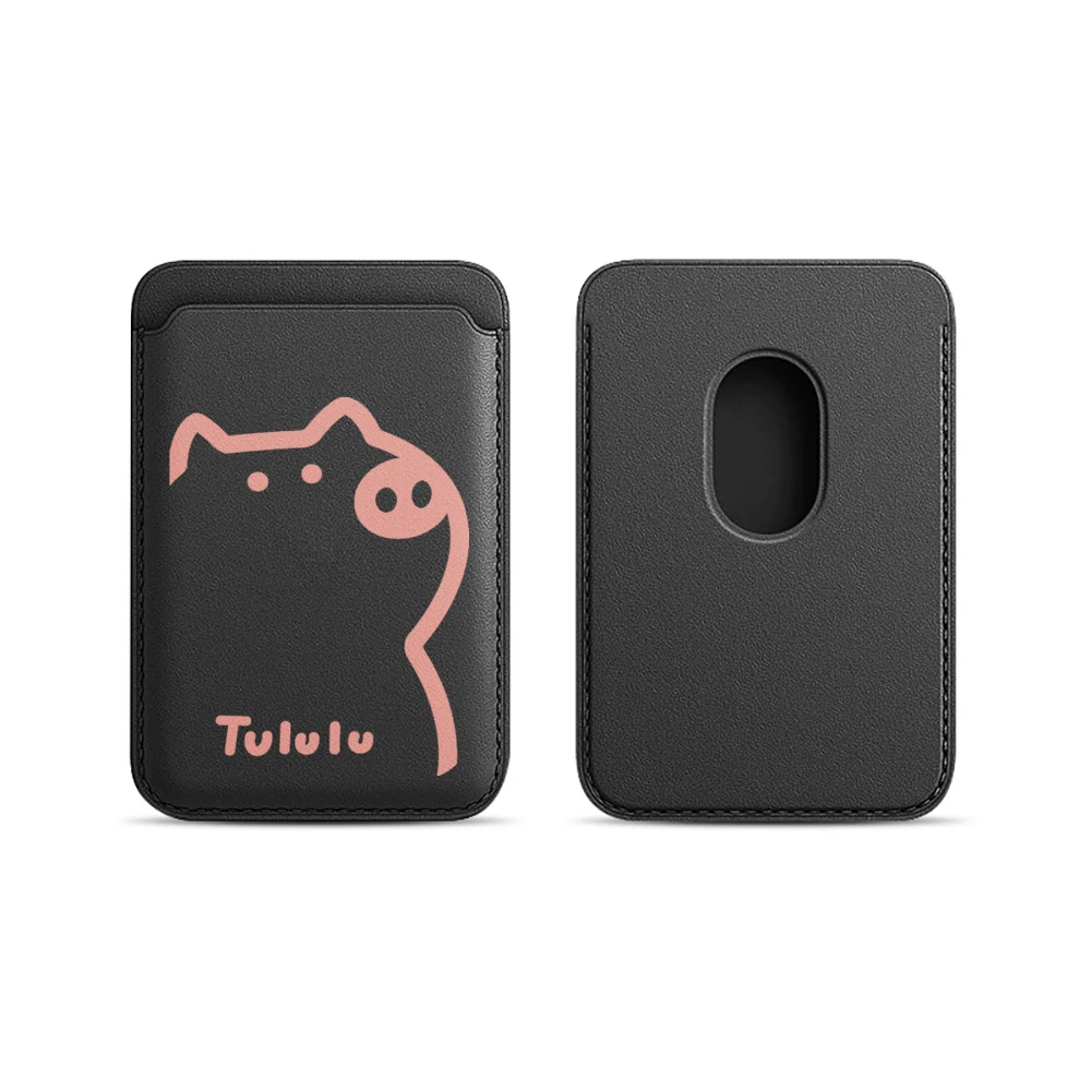 Pig Tululu Leder-Kartenetui Handyhülle Kartenhalter für Magnetische Hülle Geeignet für alle iPhones für Magsafe Karten-Handy-Rückentasche – Detail 9