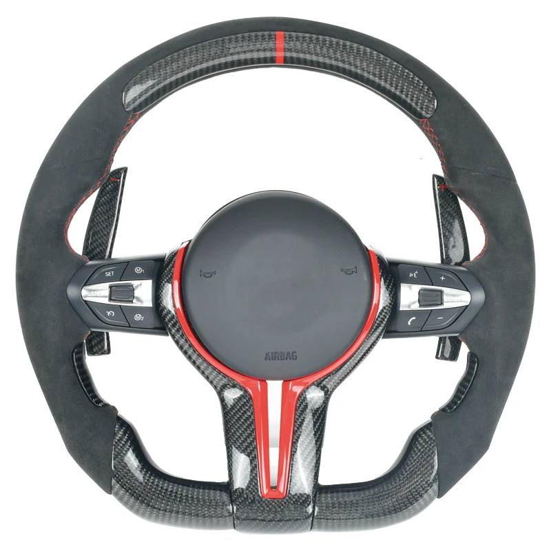 

FOR F10 F11 F15 F16 F30 F31 F32 F33 F34 X3X4X5 Series Carbon Fiber Suede Steering Wheel