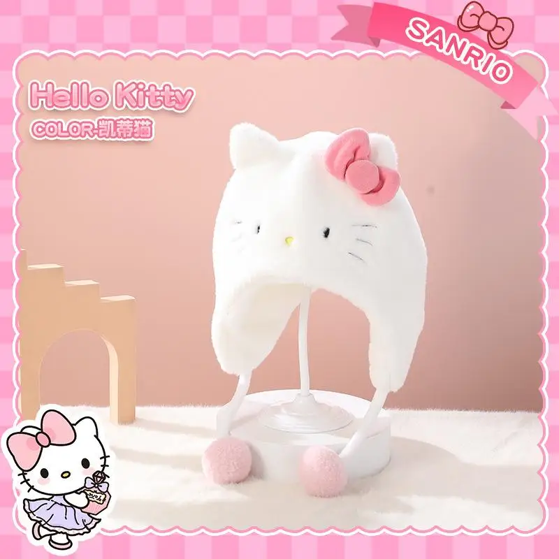 

Милая детская шапка с рисунком Hello Kitty Kuromi My Melody Sanrio, красивая зимняя морозостойкая теплая модная милый подарок