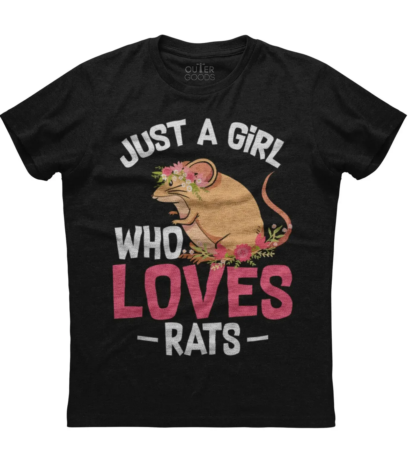 Just A Girl Who Loves Rats. Funny Graphic Phrase Printed T-Shirt. Summer Cotton O-Neck Short Sleeve Mens T Shirt New S-3XL