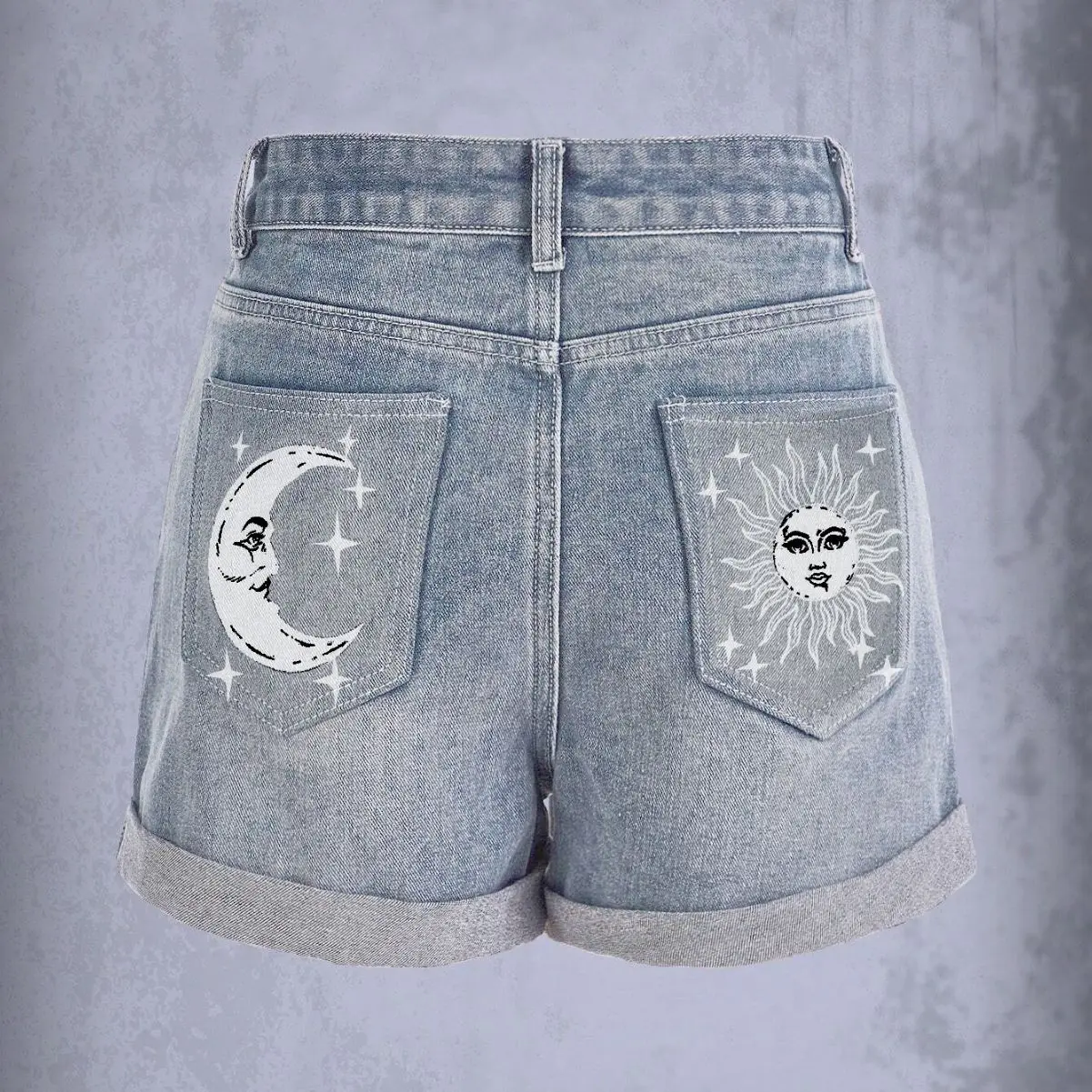 

New Styledenim Shorts For Womenwomen's 2024 Spring/Summer New Spicy Girls Street Fashion American Personalized Pocket Print Patt