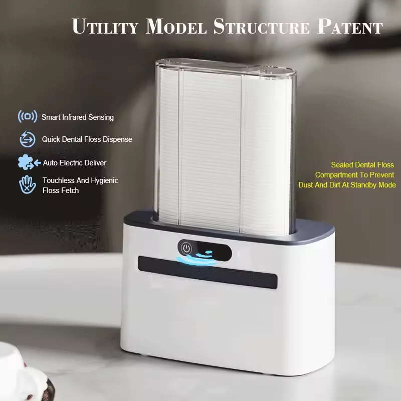 Intelligent Sensor Dental Floss Holder Automatic Pop-up Electric USB Dental Floss Stick Storage Box Household Floss Machine