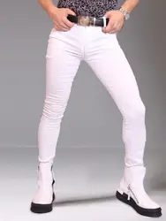 M-3XL Mens Elastic Denim Jeans Tights Pencil Pants Casual Trousers Fashion Streetwear Leggings Pantalon Collant Spodnie Joggers