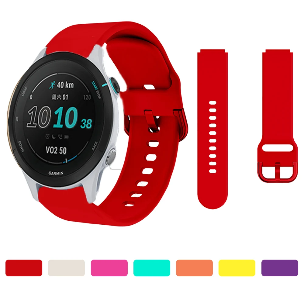 18mm Sports Silicone Band for Garmin Forerunner 255S Band Colorful Lightweight Acessories for Garmin Vivoactive 4S Watchstrap