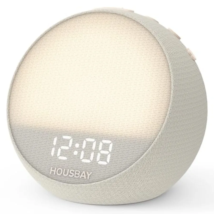 MINI Sunrise Alarm Clock with Sound Machine Rhythm Wake-Up Light White Noise for Sleeping Compact Phone-Free Bedrooms Clock Put