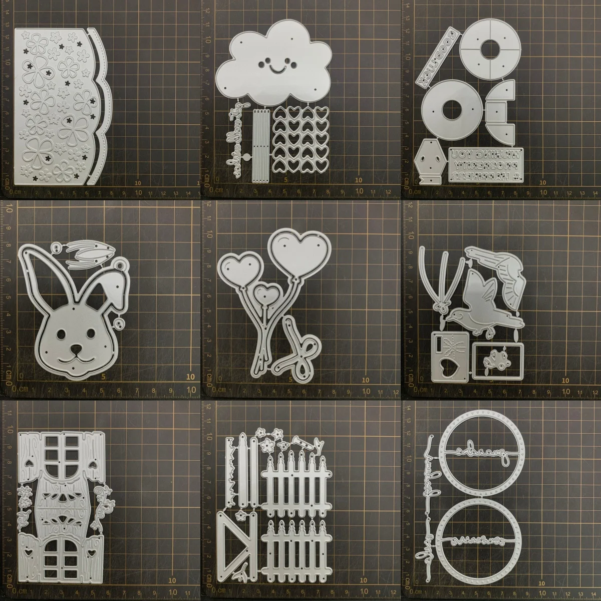 

9 kinds Rabbit Fence Balloon Metal Cutting Dies Stencils For DIY Scrapbooking Decorative Embossing Handcraft Die CutsTemplate