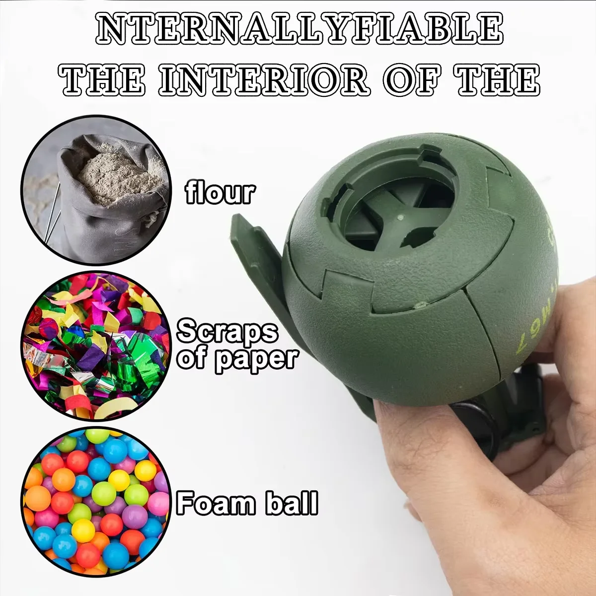 

3PCS Tactical Grenade Model M67 Hand Grenade Prop Simulation Smoke Toy Model Suitable for Airsoft Paintball Shooting