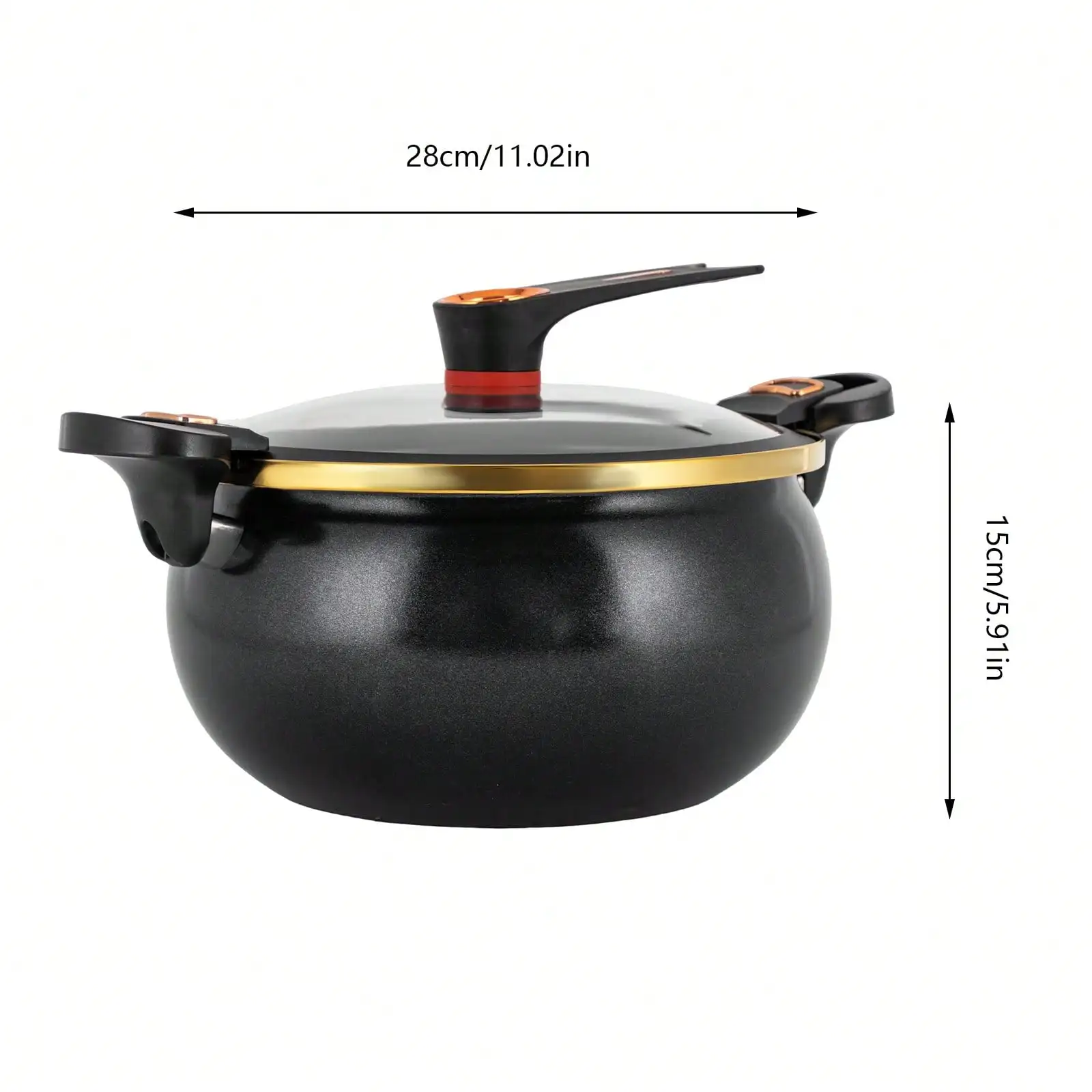 

28cm Large Capacity Micro Pressure Double Ear Non Stick Stew Pot Multi-function Iron Soup Pot for Various Stoves