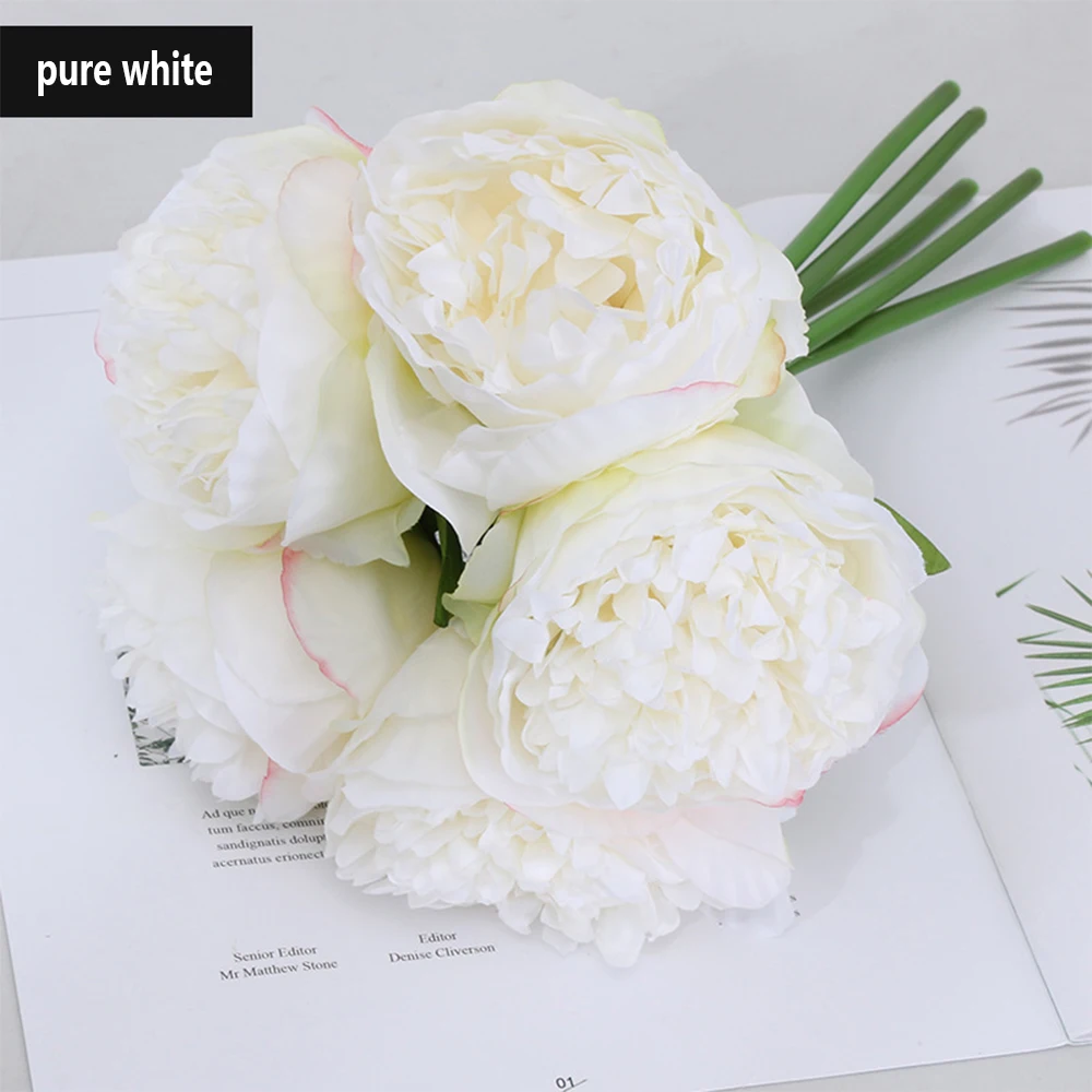 

1Pc Artificial Silk Peony Leaf Bouquet - Perfect for Living Rooms, Offices, Weddings, Parties, and Holiday Bar Decorations