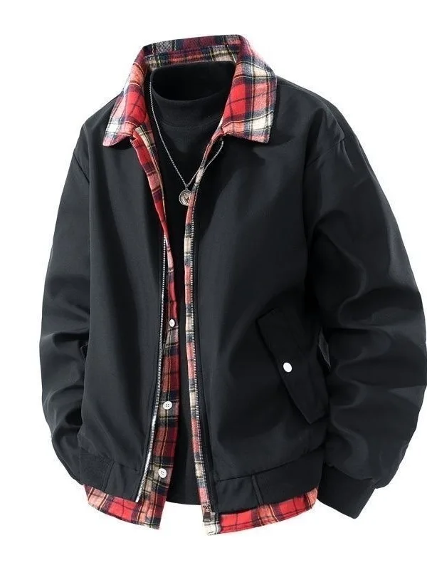 

Повседневная свободная мужская куртка, весна-осень, хип-хоп, уличный Sle, Гонконгская модная уличная модная молния, полиэстер, нейлон, C...