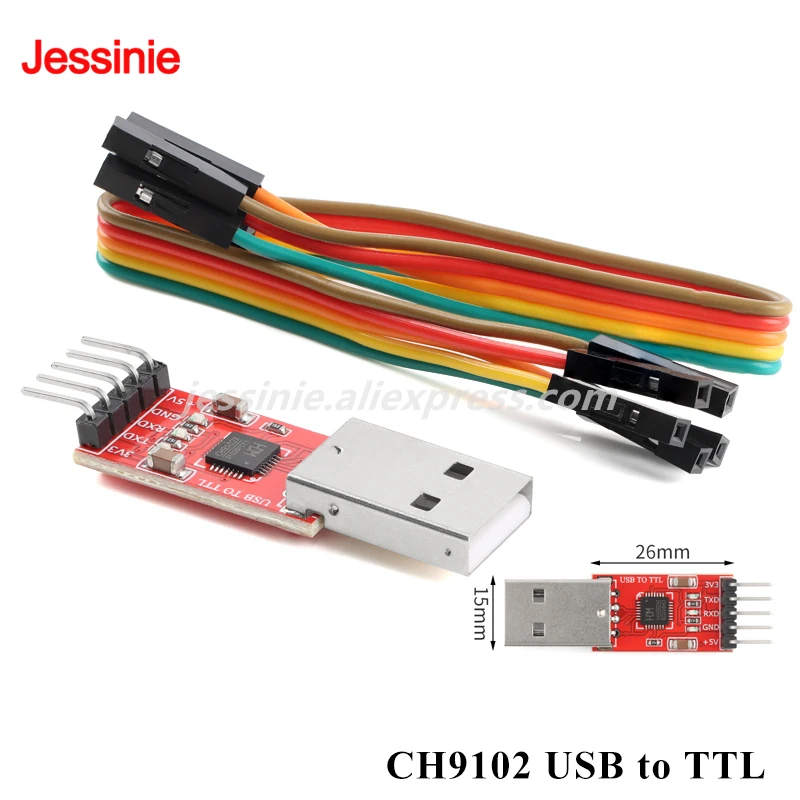5pcs/1pc CH9102 Module USB to TTL USB to Serial Port UART STC Microcontroller Download Cable Programmer Module