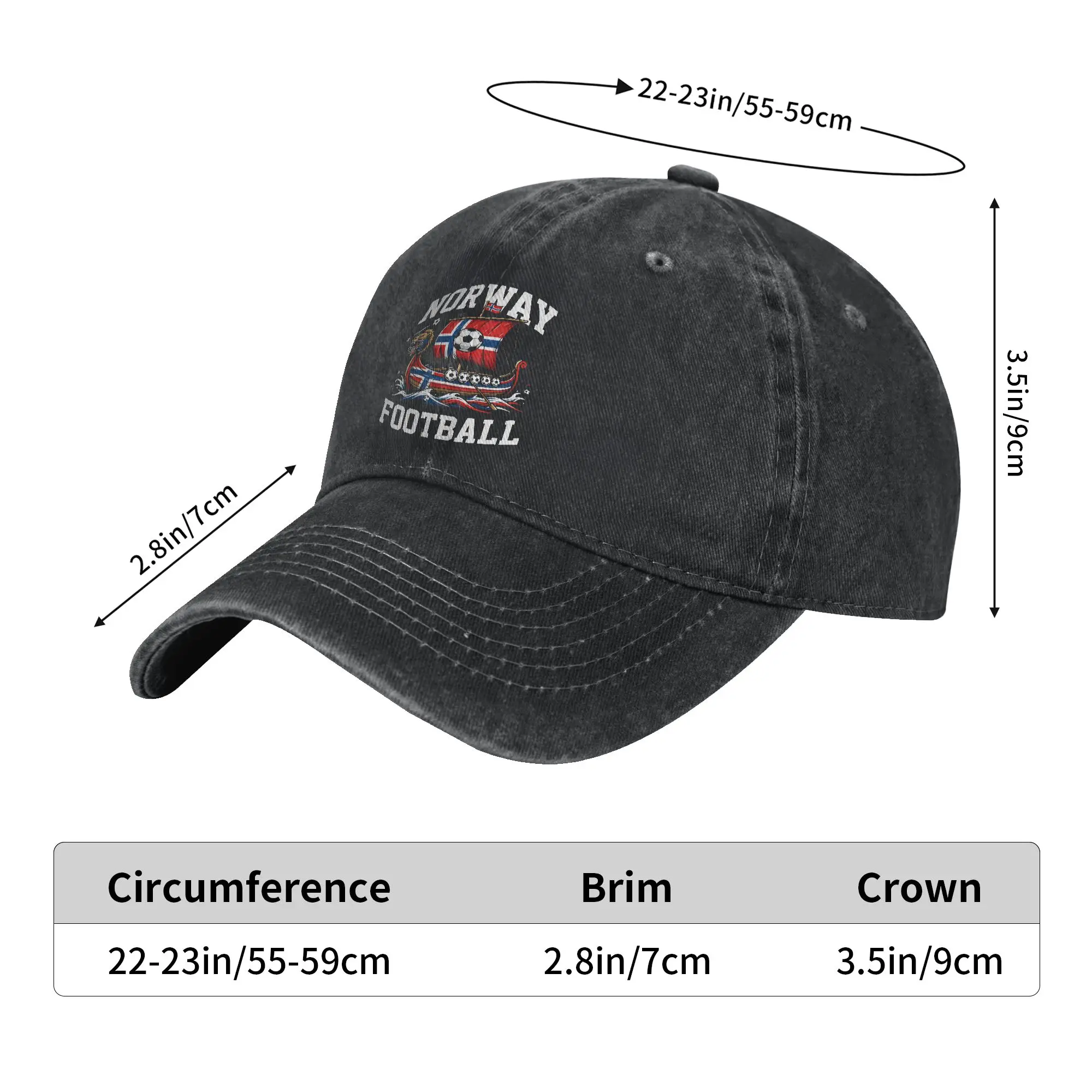 Norway Ship Football Baseball Cap Sun  Outdoor Sport Sunscreen Washed Hip Hop Hats Women Men y2k Funny Custom Logo Baseball Caps