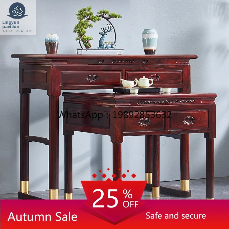 

YFY Восточный стол из палисандра в африканском стиле, чехол для благовоний для домашнего использования, красное дерево, массив дерева, алтарь Будды в китайском стиле, стол с плоской головкой