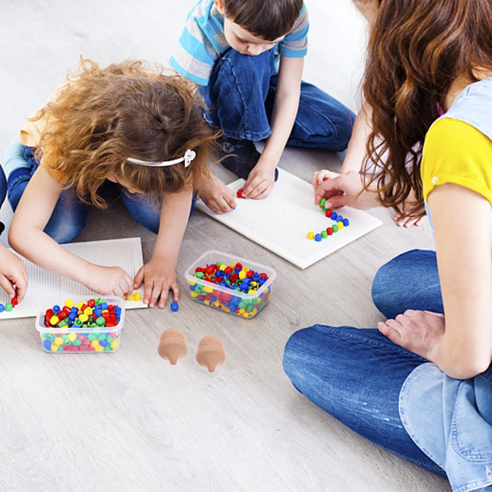 10 pezzi di decorazioni per ghiande in legno, artigianato in legno naturale non finito per bambini, pittura, graffiti fai da te, ornamenti per il desktop di casa