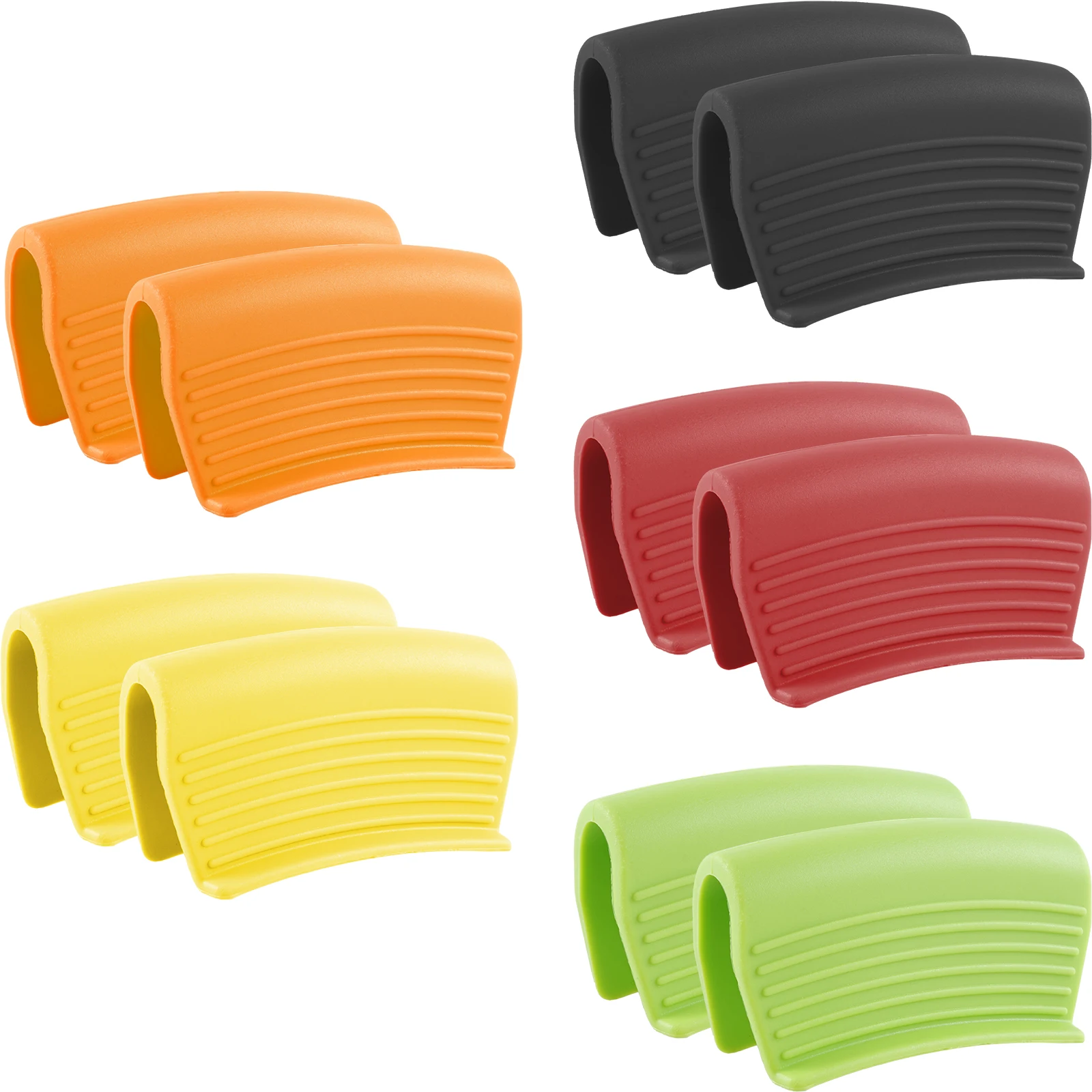 5 Pairs Silicone Assist Handle Holder Heat Resistant Silicone Skillet Handle Cover Non Slip Pot Holder Sleeve Dishwasher Safe