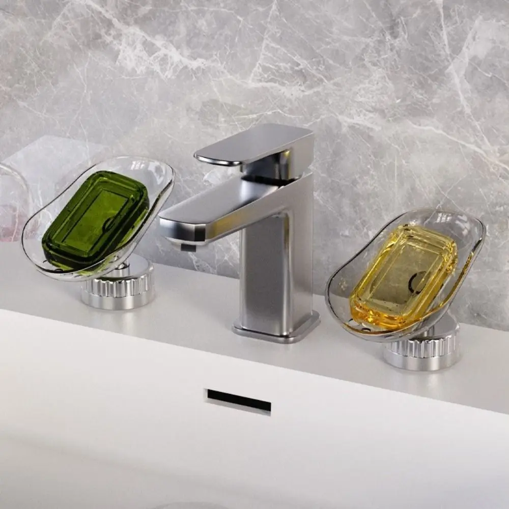 

Suction Cup Tray Self-draining Soap Box Plastic Punch-free Shower Soap Holder Drying Rack Portable Bathroom Soap Dish Basin