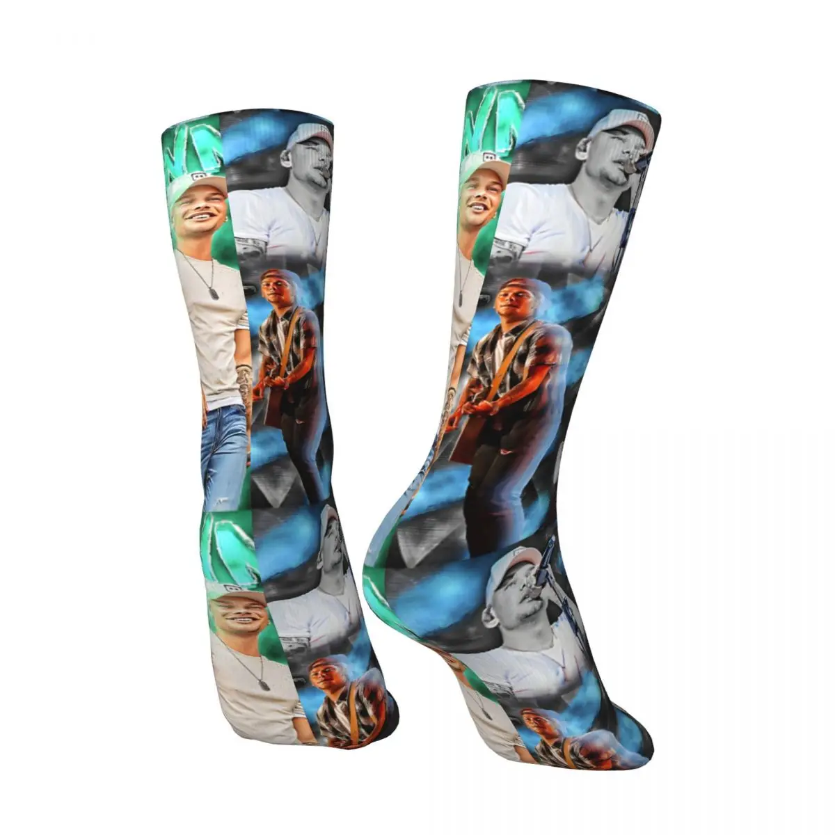 Kanebrown Men's Socks Retro Harajuku Chris Brown Street Style Novelty Pattern Crew Sock