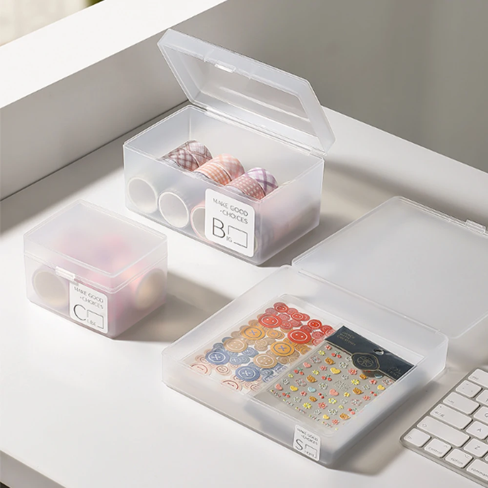 Empty Transparent Storage Box Photocard Small Card Holder Classification Desktop Drawer Organizer Stationery Storage Container