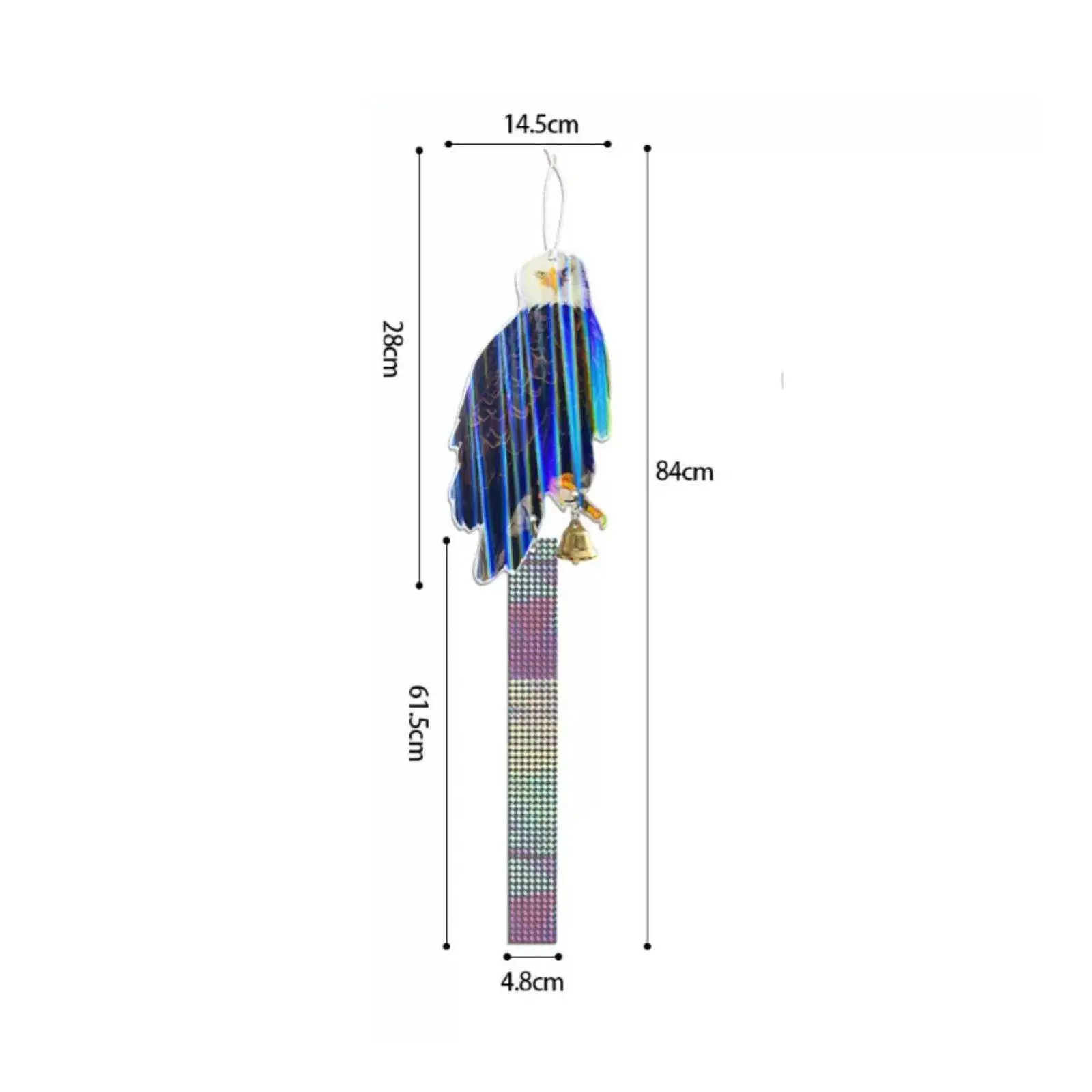Outdoor Bird Scarer Tool with 3D Owl Repellent and Bell for Balcony Crop Protection Scare Birds Effectively