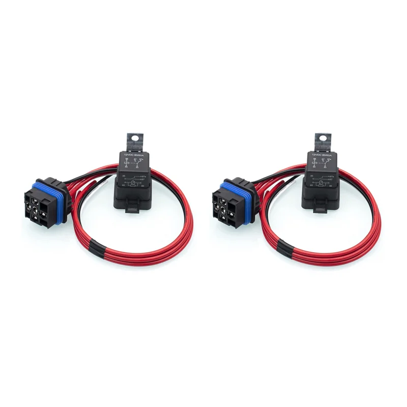 HLZS-2X 60/80 Amp 12 Volt Waterproof Automotive Relay With Pigtail 5-Pin Heavy Duty 12 AWG Relays For Boats Auto Fan Cars