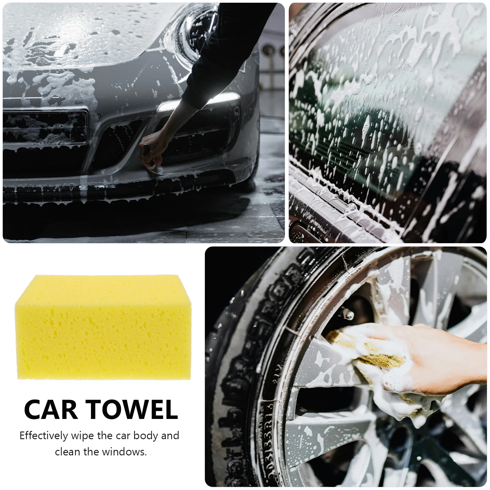 ฟองน้ำล้างรถแบบหนาพิเศษ ใช้ซ้ำได้ นุ่ม รูปทรงรังผึ้ง สำหรับรถยนต์ เรือ และครัวเรือน ฟองน้ำทำความสะอาดสำหรับงานดูแลรักษารถยนต์