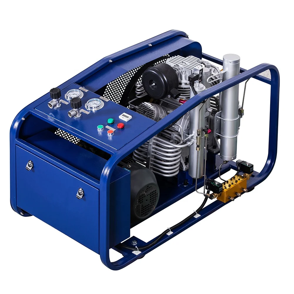 GP China Manufacturer Three Stage 7.5KW 400L 4500psi 300bar 380V 50HZ 30mpa Scuba Diving Air Compressor For Filling Cylinders