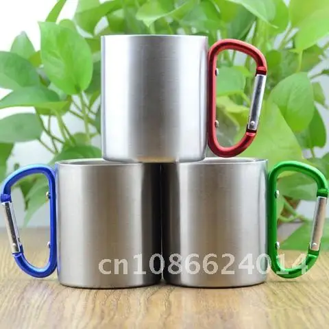 

Metal Carabiner Lock 150ml Camping Mug Outdoor Backpacking Travel Cups for Climbing Beer Coffee