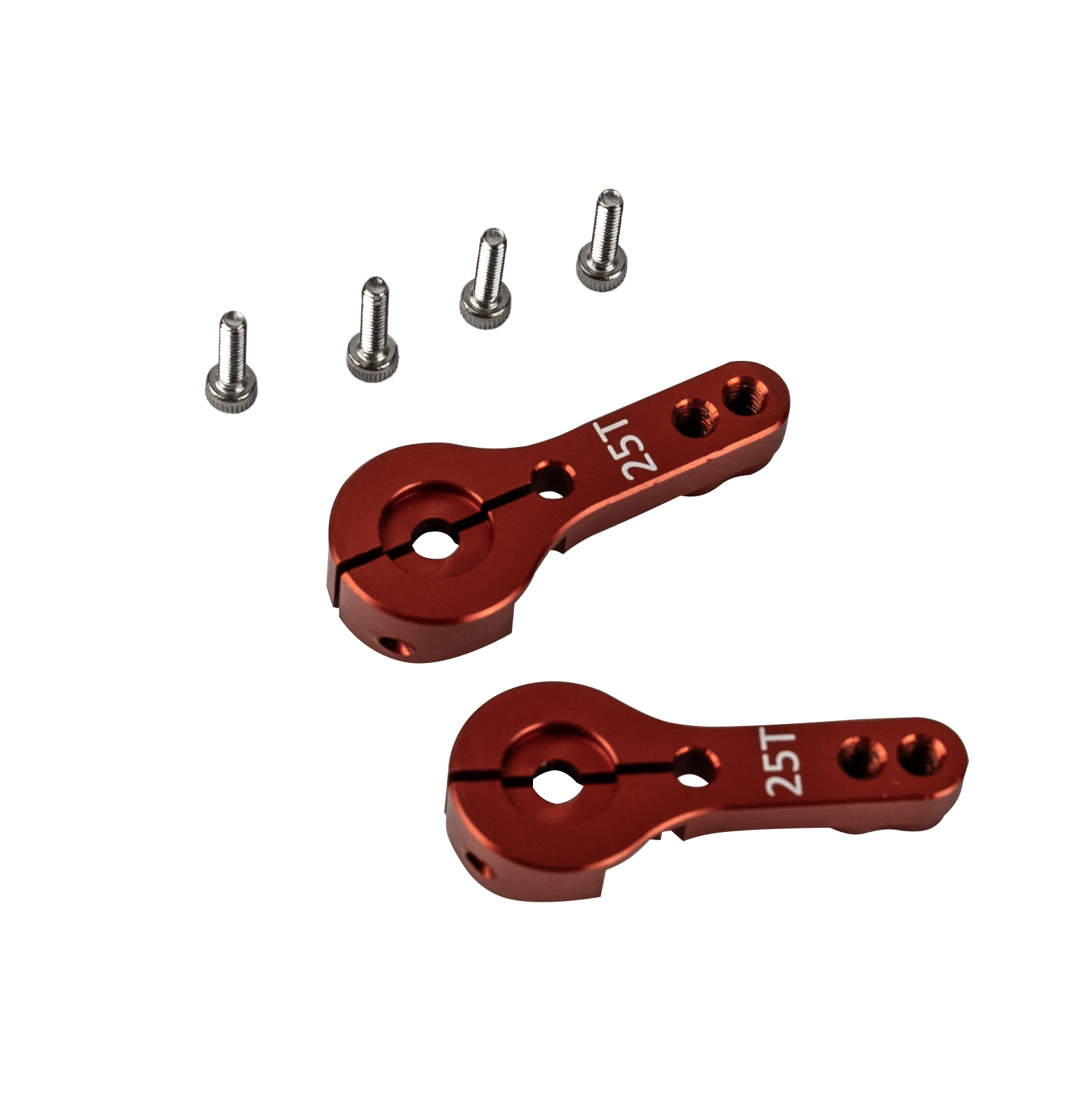 1PCS/2PCS/4PCS 25T Standard Metal Servo Arm Aluminum Horn Arm Servos Parts 25T Metal Remote Control Servos Arm Parts Red/Silver