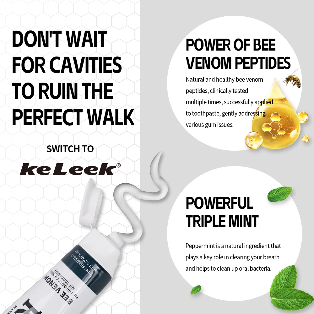 KeLeek Teeth Care Toothpaste Cool Mint Deep Clean Whitening Fresh Breath Gum Care Oral Protection Gentle Non Irritating Clean