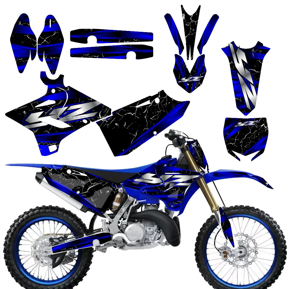

For YAMAHA YZ125 YZ250 125 YZ 2015 2016 2017 2018 2019 2020 2021 Motocross Custom Graphics Personalised Decal Stickers Kit