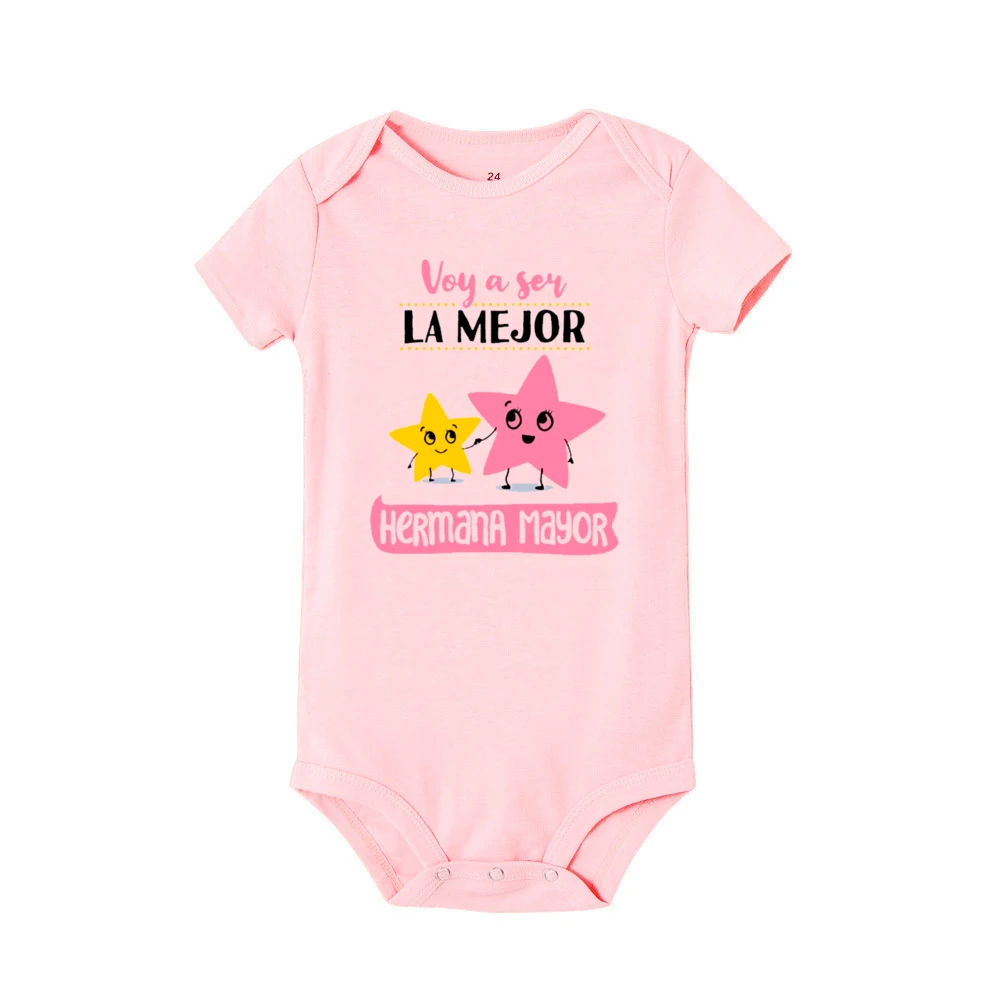 Im Going To Be The Best Big Sister Baby Romper Toddler Jumpsuit Short Sleeve NewBorn Rompers Pregnancy Announcement Clothing