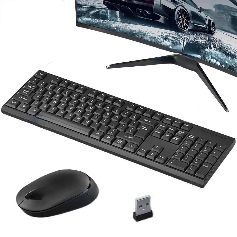 

2.4G Wireless Keyboard Mouse Set, 104 Keys Gaming Keyboard, Laptop Tablet PC